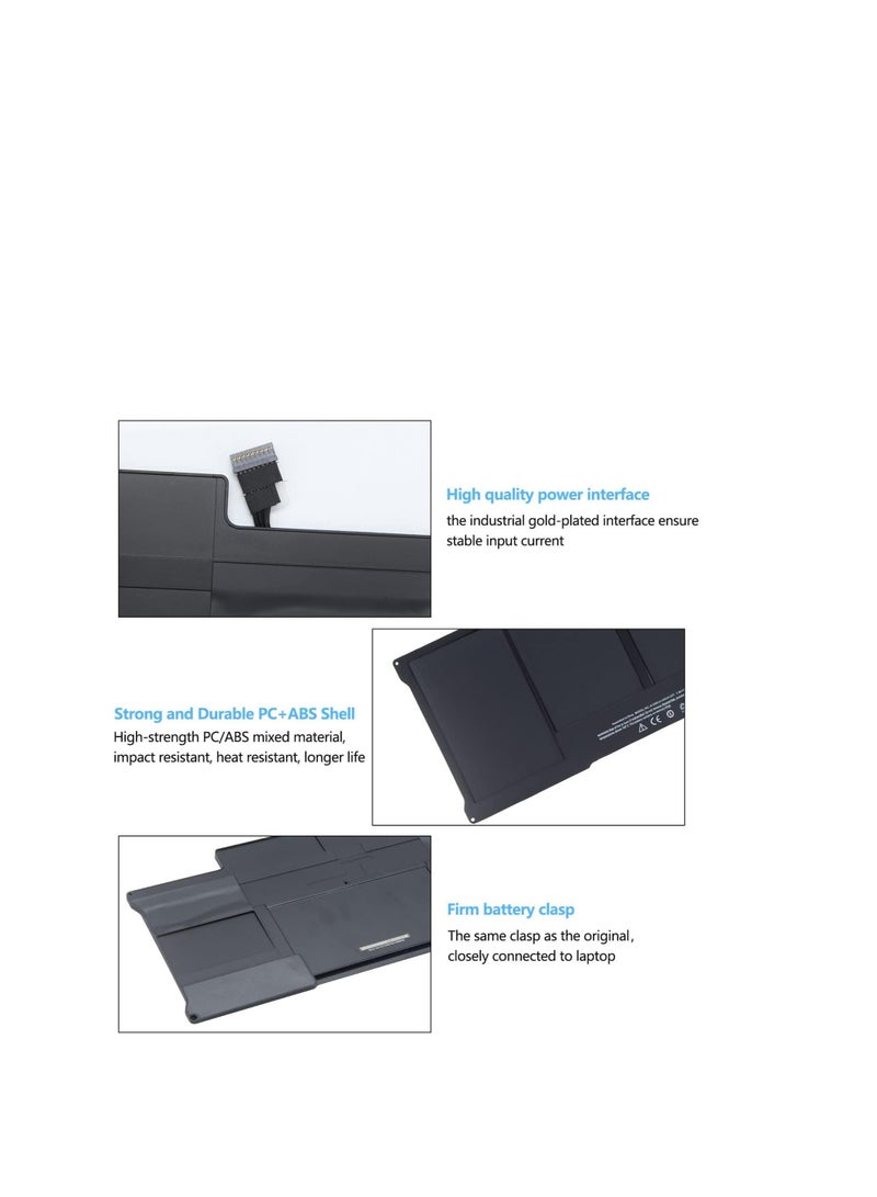 Terabyte بطارية لابتوب بديلة جديدة لجهاز ماك بوك إير 13 بوصة A1466 A1369 (2017، أوائل 2015، أوائل 2014، منتصف 2013، منتصف 2012، منتصف 2011 وإصدار أواخر 2010)، تناسب A1377 A1405 A1496 - Image 4