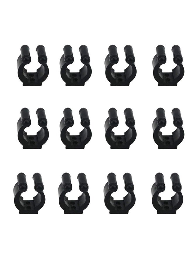 12 قطعة حامل مشابك لتحديد موقع عصا البلياردو والسنوكر وحامل صنارة الصيد ومشابك لرفوف عصي البلياردو ورف تخزين صنارة الصيد باللون الأسود (L) - Image 1