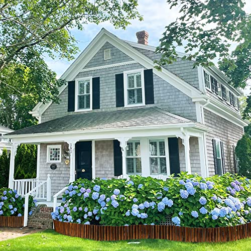 Worth Garden Wooden Short Fence Edging - Burnt Wood Finish Outdoor Lawn Landscape Edging - Flexible Decorative Border - Tree Fence - 11.8'' H x 42'' L - K624A05 - Image 3