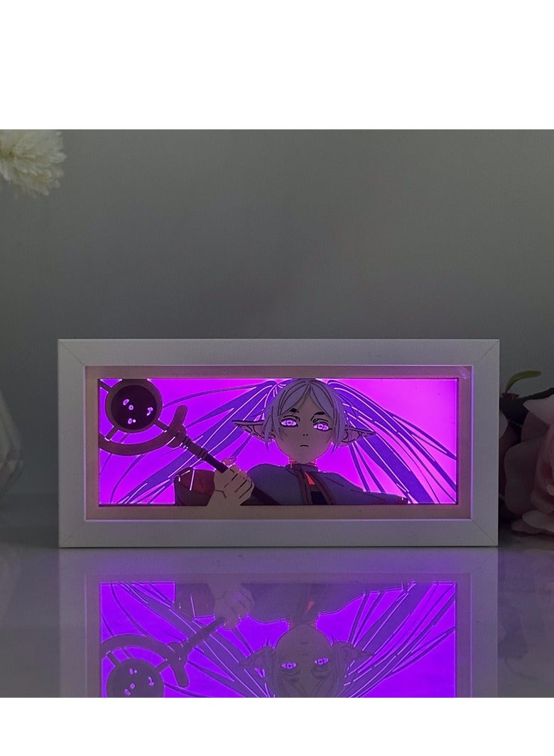 Frieren: Beyond Journey’s End   LED Table Lamp - Anime Paper Cut Sculpture Night Light, Dual Power (AC/Battery), Remote Control Over 15m, 16 Colors with Brightness Adjustment - Image 3