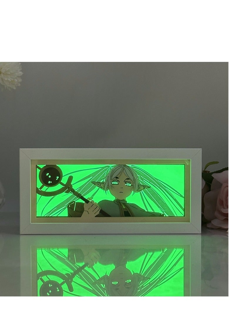 Frieren: Beyond Journey’s End   LED Table Lamp - Anime Paper Cut Sculpture Night Light, Dual Power (AC/Battery), Remote Control Over 15m, 16 Colors with Brightness Adjustment - Image 4