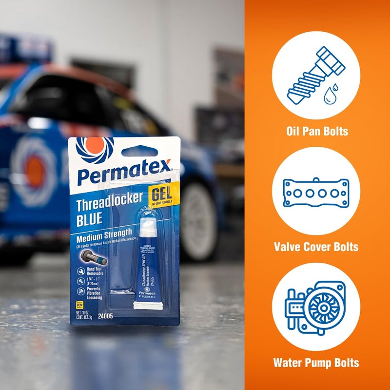Permatex 24005 Threadlocker Blue Gel Medium Strength,Thread Lock & Screw Glue for Bolts Nuts & Fasteners to Prevent Loosening & Corrosion, Removable w/ Hand Tools 5 g - Image 4