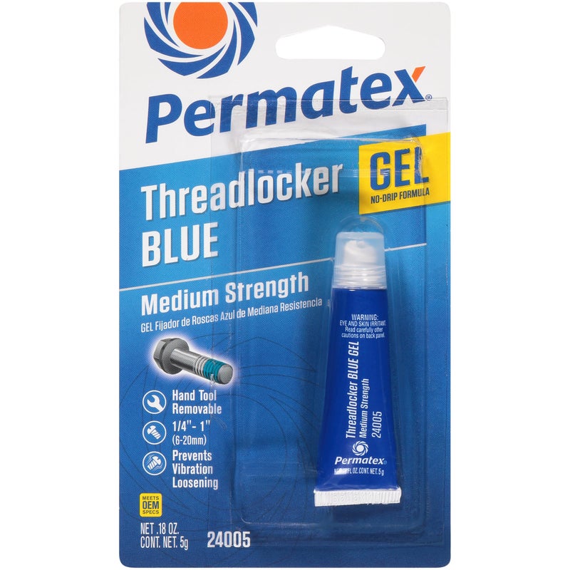 Permatex 24005 Threadlocker Blue Gel Medium Strength,Thread Lock & Screw Glue for Bolts Nuts & Fasteners to Prevent Loosening & Corrosion, Removable w/ Hand Tools 5 g - Image 1