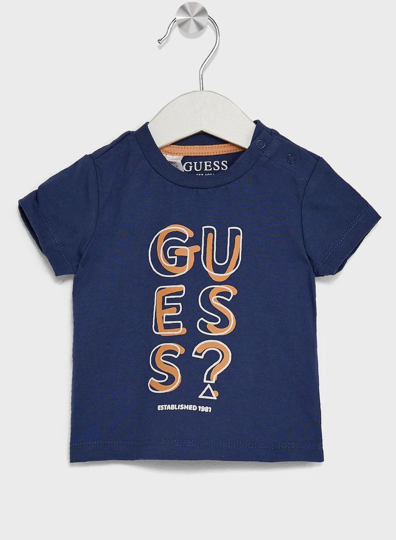 GUESS Infant Logo T-Shirt & Striped Shorts Set