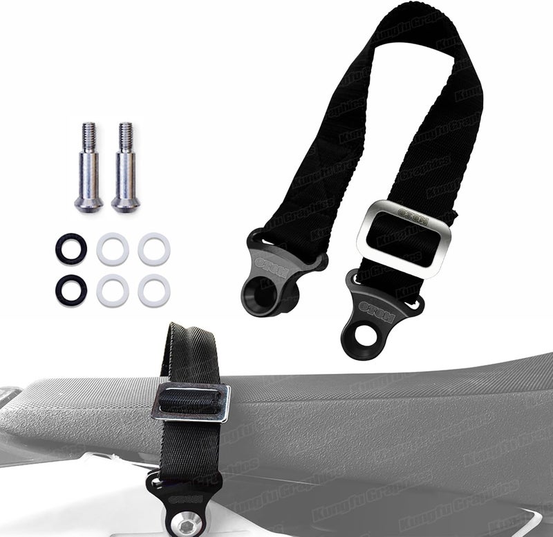 Kungfu Graphics Rear Adjustable Rescue Strap Tugger Pull Strap for Dirtbikes - Black - Image 1