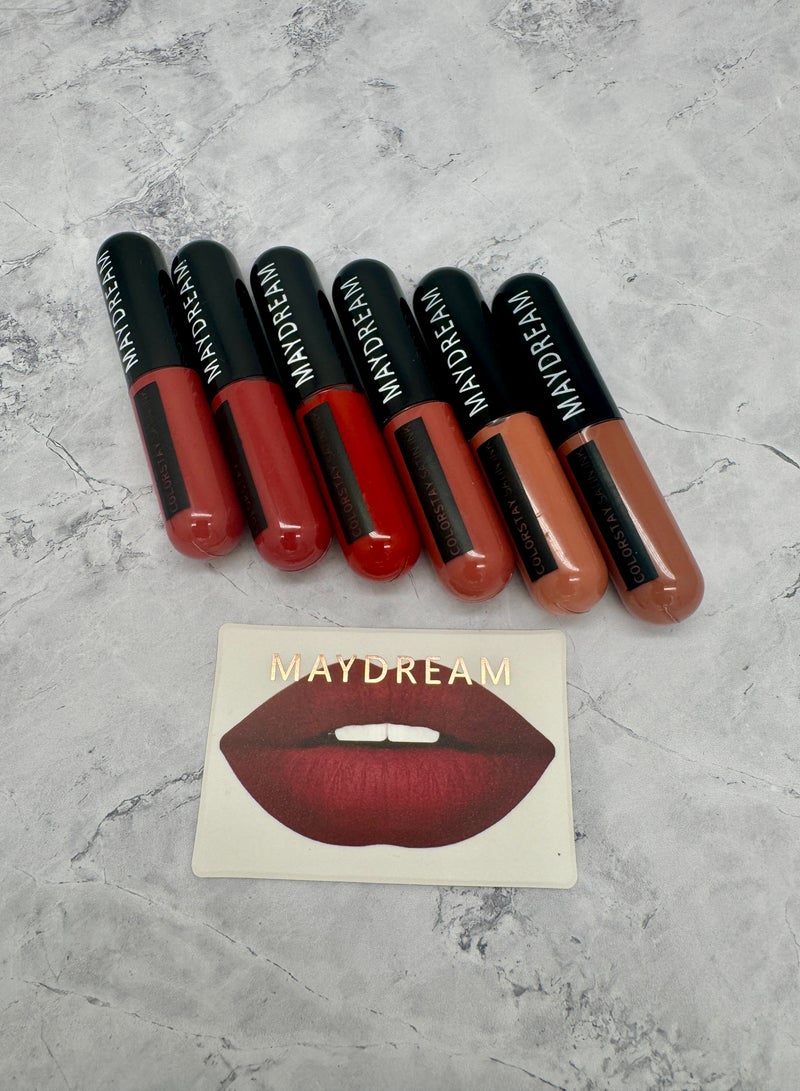 مي دريم أحمر الشفاه روج سائل ثابت مجموعة من 6 قطع - Image 2