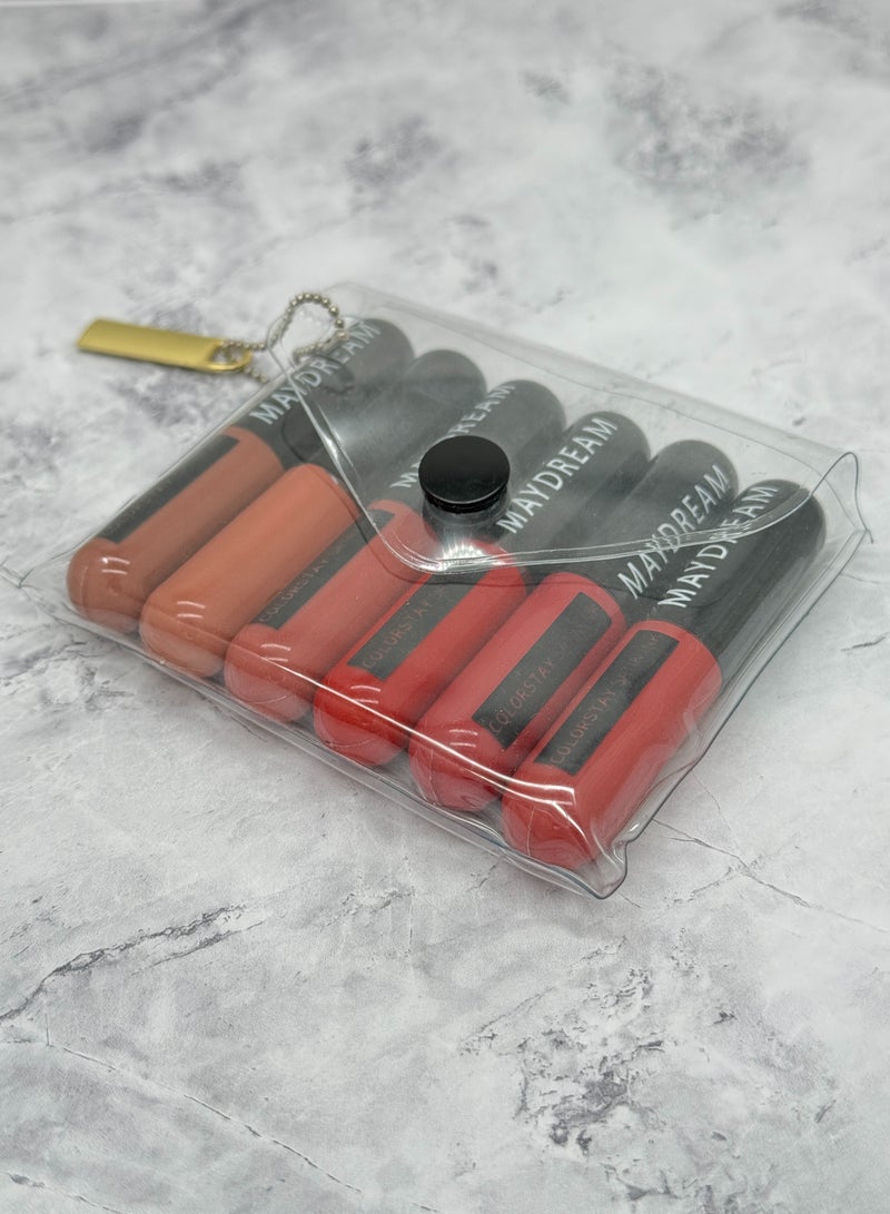 مي دريم أحمر الشفاه روج سائل ثابت مجموعة من 6 قطع - Image 3