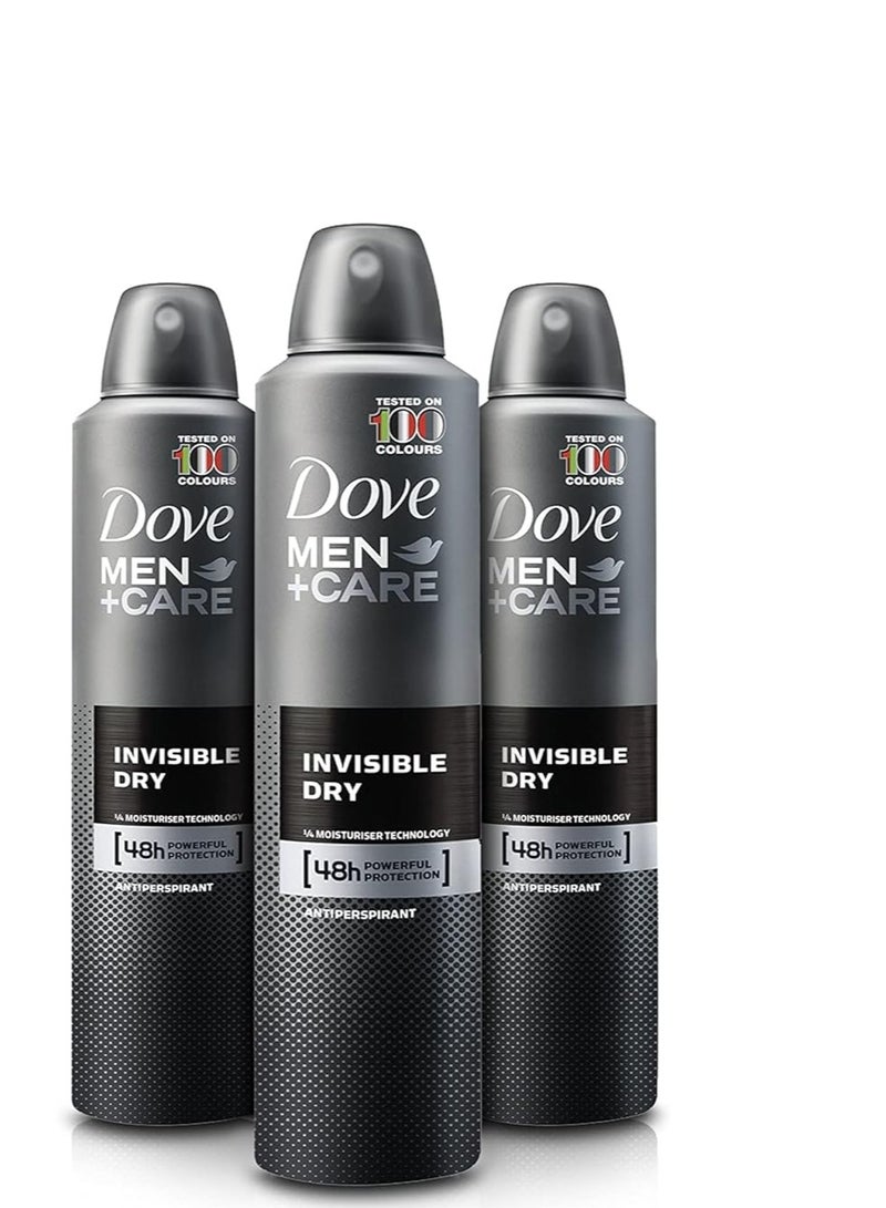 دوف بخاخ الجسم دوف للرجال غير مرئي جاف عبوة من 3 قطع 250 مل - Image 1