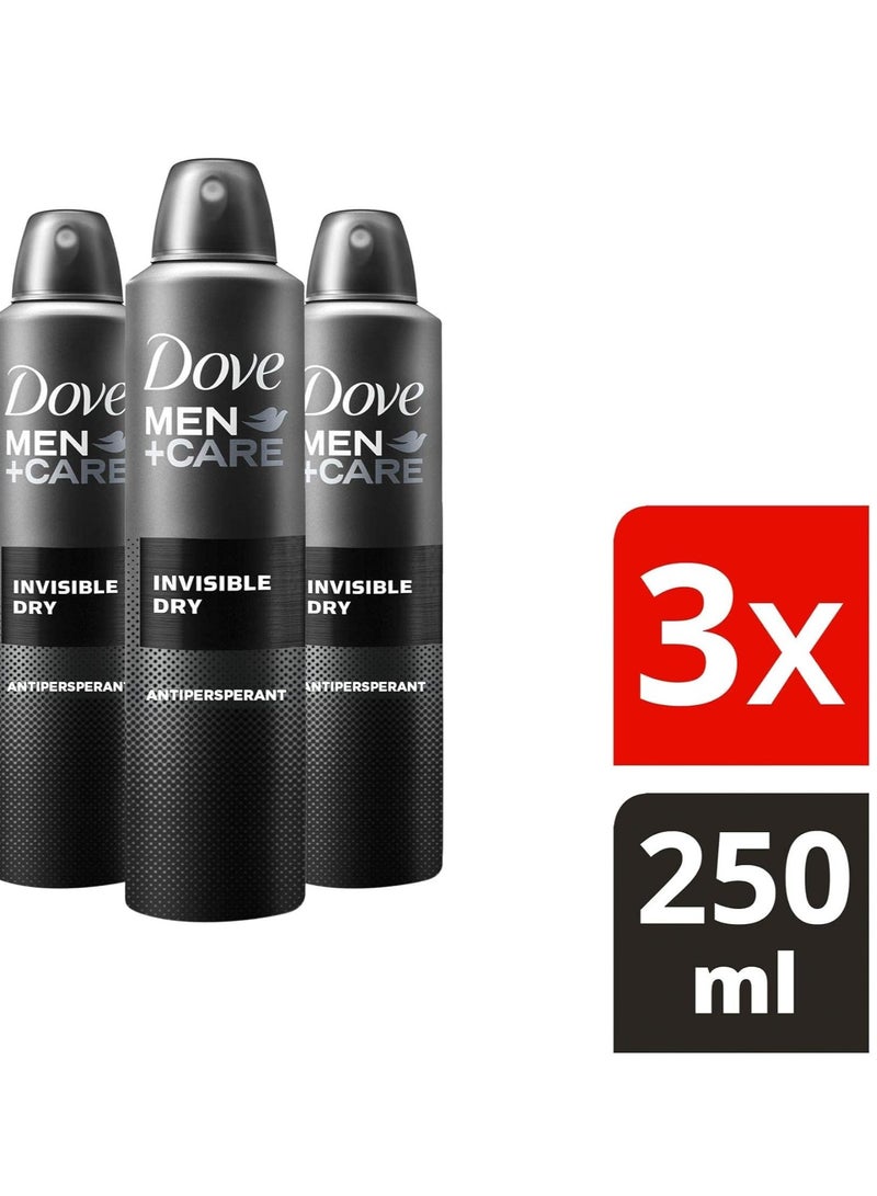 دوف بخاخ الجسم دوف للرجال غير مرئي جاف عبوة من 3 قطع 250 مل - Image 2