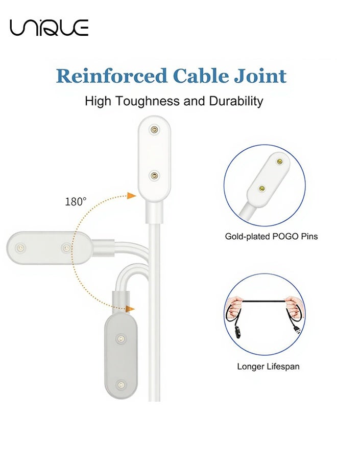 يونيك كابل شاحن منفذ USB-A بطول 1 متر متوافق مع Huawei Watch Fit / Fit 2 / Fit Mini - Huawei Band 7 / 7NFC / 6/6 Pro - Huawei 4X / 4Pro - Honor Watch ES - كابل شحن الساعة الذكية Honor Band 6 - حماية من تيار الجهد الزائد - كابل شحن عالمي للساعة الذكية - سلك شحن مغناطيسي بديل للساعة الذكية - أبيض 3.3 قدم - Image 4