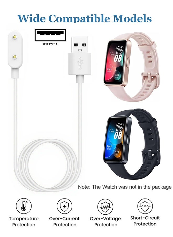 يونيك كابل شاحن منفذ USB-A بطول 1 متر متوافق مع Huawei Watch Fit / Fit 2 / Fit Mini - Huawei Band 7 / 7NFC / 6/6 Pro - Huawei 4X / 4Pro - Honor Watch ES - كابل شحن الساعة الذكية Honor Band 6 - حماية من تيار الجهد الزائد - كابل شحن عالمي للساعة الذكية - سلك شحن مغناطيسي بديل للساعة الذكية - أبيض 3.3 قدم - Image 1
