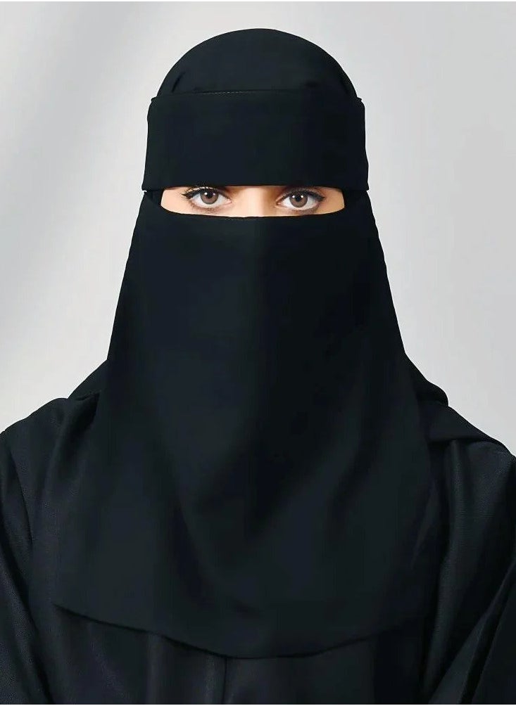 اوتليت عبايات - نقاب شمسي طويل بمطاط واحد - Image 1
