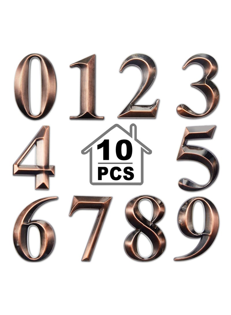 3D Mailbox Numbers 0-9 Self-Adhesive 2 Inch Address Number Stickers | Waterproof and Durable | Easy to Install | Ideal for Home, Office, and More (Bronze,10 Pieces)  - Image 1