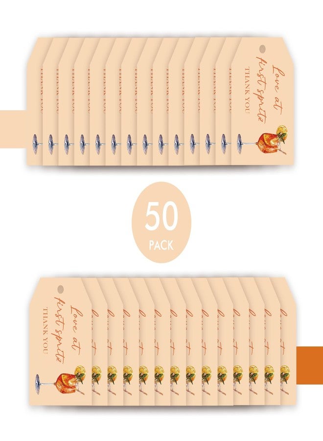 FORSHEEP 50pcs Love at First Spritz Thank You Tags, Cocktail Bridal Shower Gift Labels, Orange Citrus Thank You Paper Gift Tags for Engagement/Bachelorette Party Supplies - Image 3