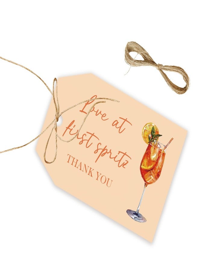FORSHEEP 50pcs Love at First Spritz Thank You Tags, Cocktail Bridal Shower Gift Labels, Orange Citrus Thank You Paper Gift Tags for Engagement/Bachelorette Party Supplies - Image 1