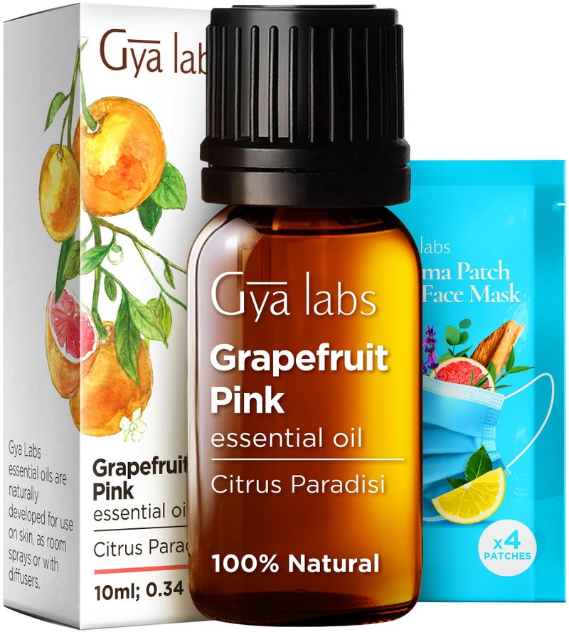 Gya Labs Grapefruit Essential Oil for Skin & Diffuser - 0.34 Fl Oz - 100% Pure Natural Grapefruit Oil for Skin, Hair, Aromatherapy DIY & Candle Making - Zesty & Refreshing Scent - Image 1