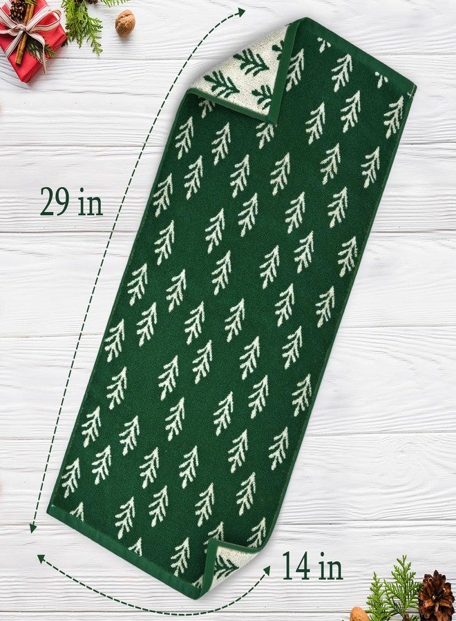 Jacquotha Green Cotton Hand Towels for Kitchen 4 Pack, Christmas Towels Bathroom Holiday Decorations Gifts with Funny Trees, Absorbent Quick Drying Towel for Hand Face Dishes 13” x 29” - Image 5