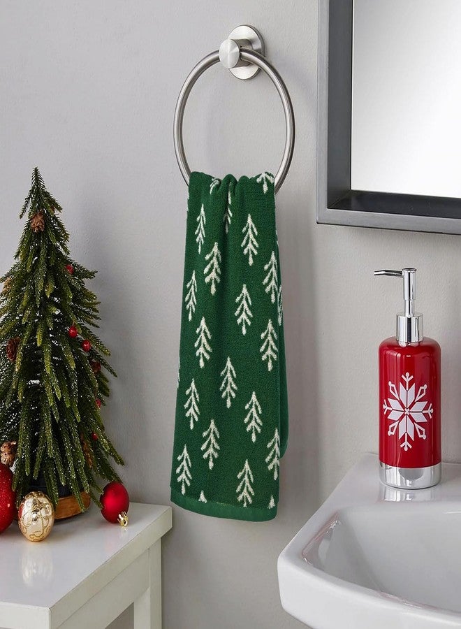 Jacquotha Green Cotton Hand Towels for Kitchen 4 Pack, Christmas Towels Bathroom Holiday Decorations Gifts with Funny Trees, Absorbent Quick Drying Towel for Hand Face Dishes 13” x 29” - Image 3