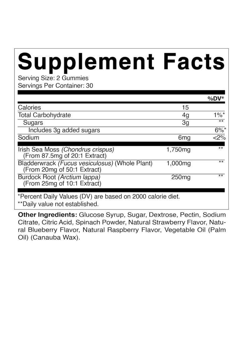 Vitamatic Irish Sea Moss Gummies - 3000 mg - 60 Vegan Gummies - Image 2