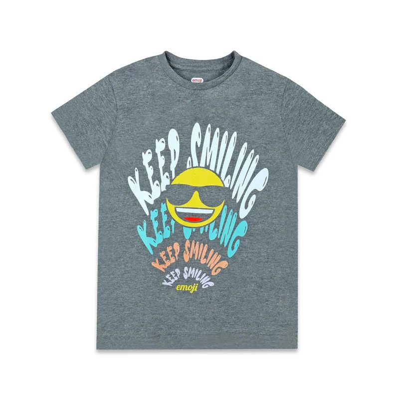 Trucare Emoji Keep Smiling Kids Boy's Short Sleeve T-Shirt