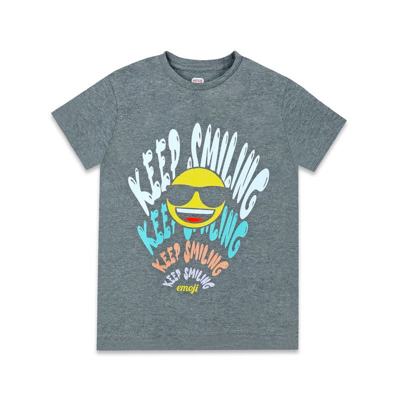 ترو كير تيشيرت أطفال أولاد بأكمام قصيرة مطبوع عليه إيموجي ابتسم دائمًا - Image 2