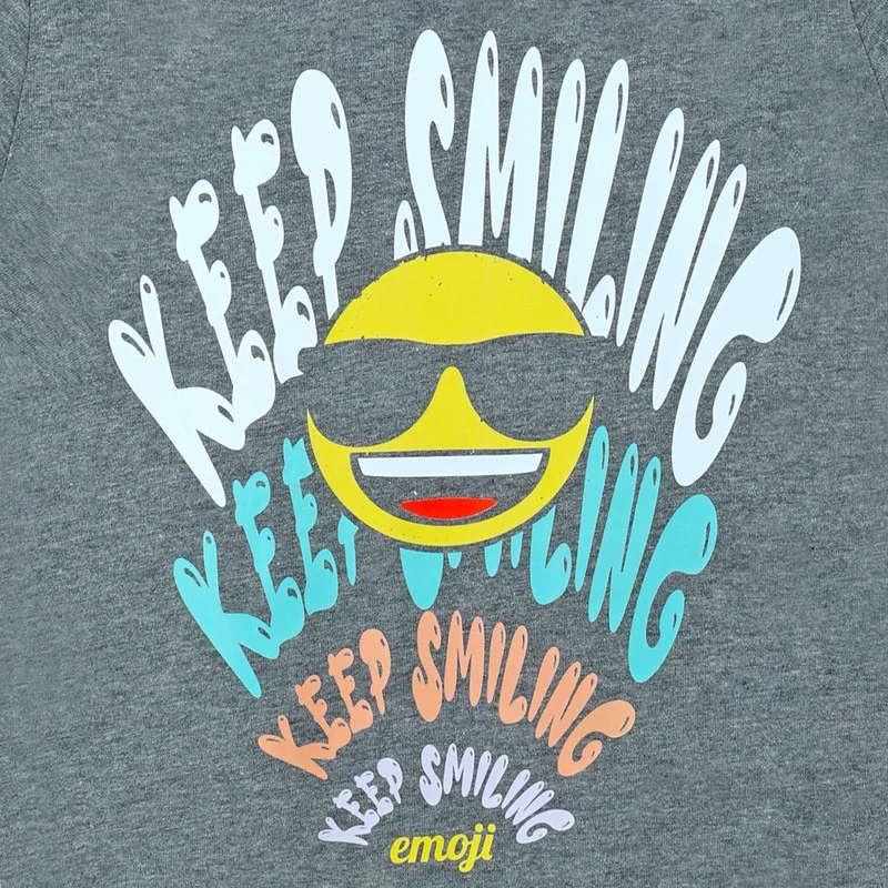 Trucare Emoji Keep Smiling Kids Boy's Short Sleeve T-Shirt