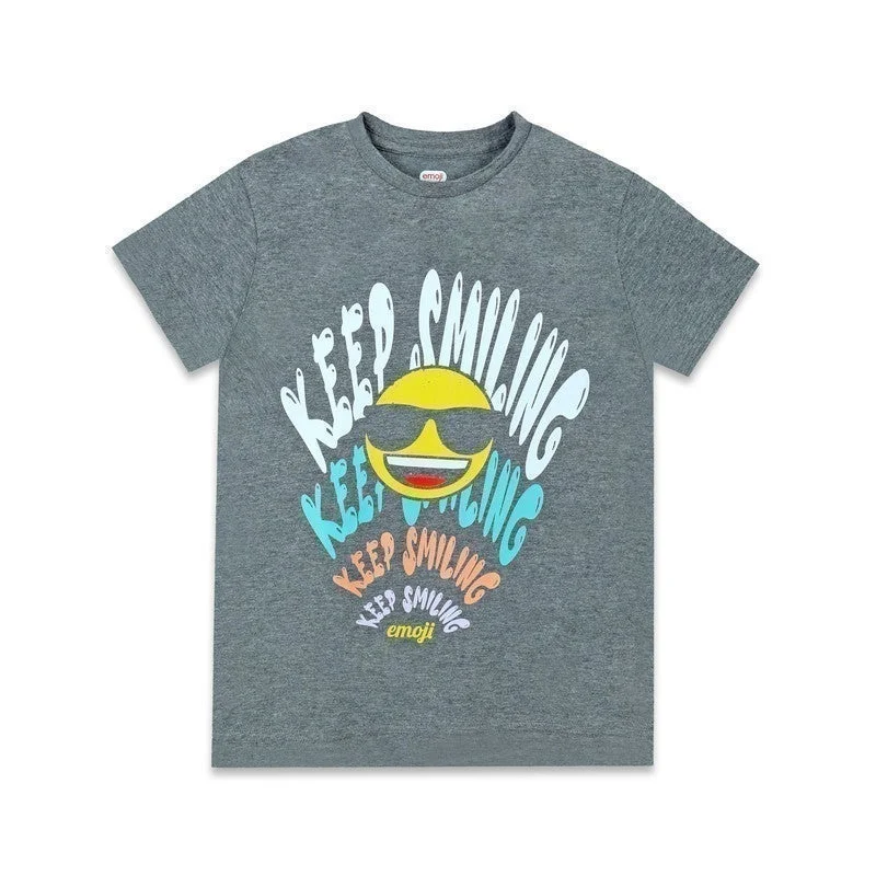 Trucare Emoji Keep Smiling Kids Boy's Short Sleeve T-Shirt