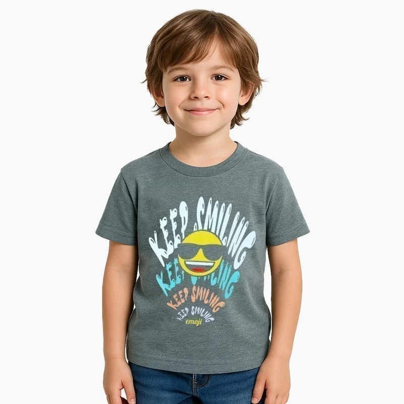 Trucare Emoji Keep Smiling Kids Boy's Short Sleeve T-Shirt