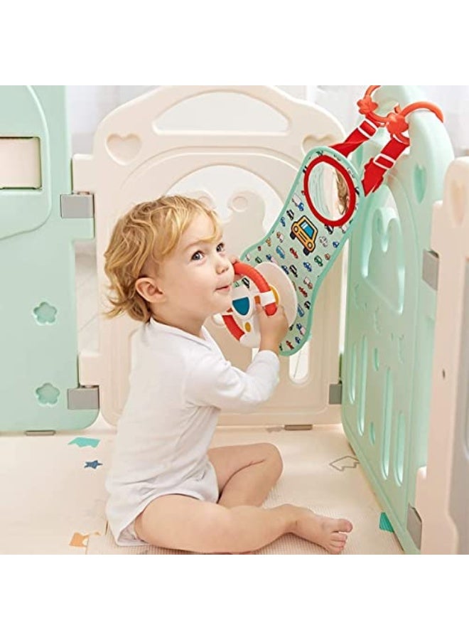 Baby Car Seat Toys for Infants,DMG Infants Steering Wheel Toys with Music, Lights, Mirror and Driving Sounds, Musical Car Wheel Toy for Infant Babies 6 to 12 Months - Image 5