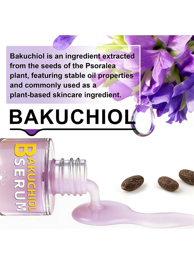 QINGLING Bakuchiol Serum, Natural Retinol Alternative Facial Serum, Refines Pores For Smooth Youthful Skin 30ml - Image 3