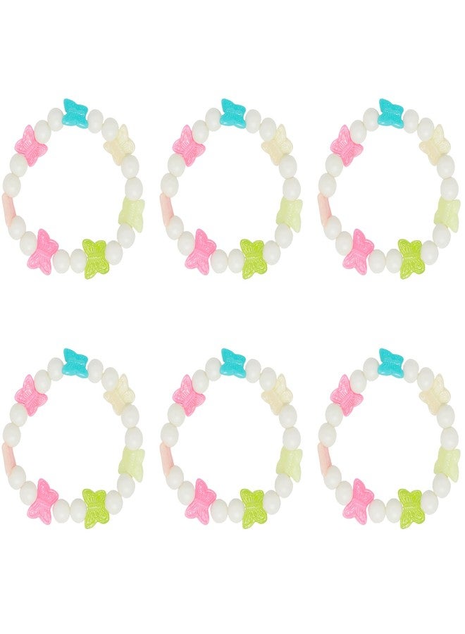 Kailash Creation Kids Girls Colorful Butterfly Cute Beaded Bracelet – Stretchable Elastic Hand Accessory for Birthday, Party & Daily_Wear Stylish | Anti Tarnish Bracelets (Butterfly, Pack of 6) - Image 1