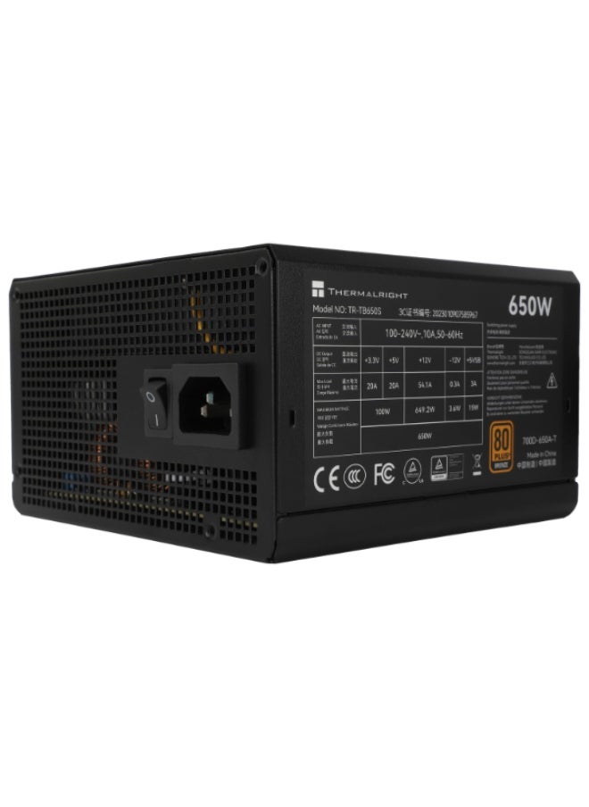 Thermalright THERMAL RIGHT TR-TB650S 80+ Bronze NON modular PSU - Black  - Image 3