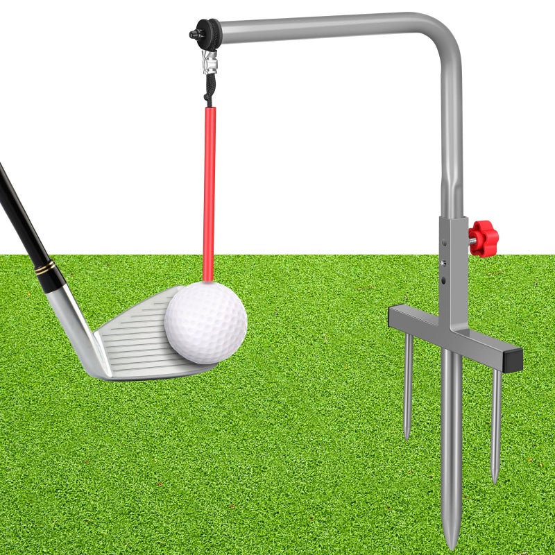 Poen 1 Set Golf Swing Trainer Training Iron Practice Swing Groover with 3 Height Indoor Golf Practice Simulator Accessories Aid EquipmentBlack - Image 2
