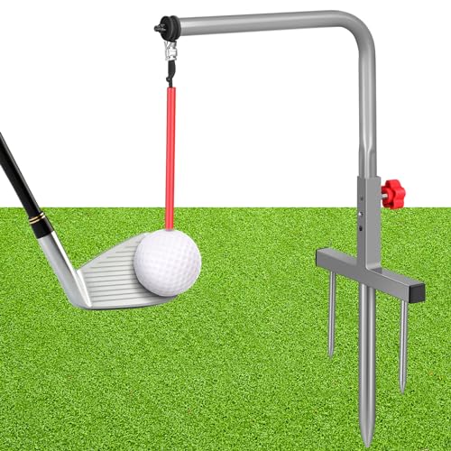 Poen 1 Set Golf Swing Trainer Training Iron Practice Swing Groover with 3 Height Indoor Golf Practice Simulator Accessories Aid EquipmentBlack - Image 1