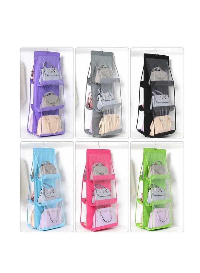 Hanging Handbag Organizer Dustproof Storage Holder for Closet with 6 Pockets - Image 1