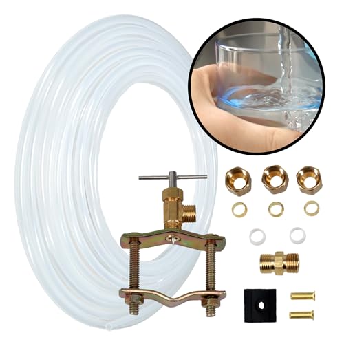 JS Jackson Supplies Ice Maker Supply Line and Humidifier Installation Kit for Refrigerators & Freezers, 1/4” x 25’ Poly Tubing, Includes Quick Connect Saddle Valve, Compression Fittings and Adapters - Image 1