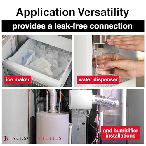 JS Jackson Supplies Ice Maker Supply Line and Humidifier Installation Kit for Refrigerators & Freezers, 1/4” x 25’ Poly Tubing, Includes Quick Connect Saddle Valve, Compression Fittings and Adapters - Image 5