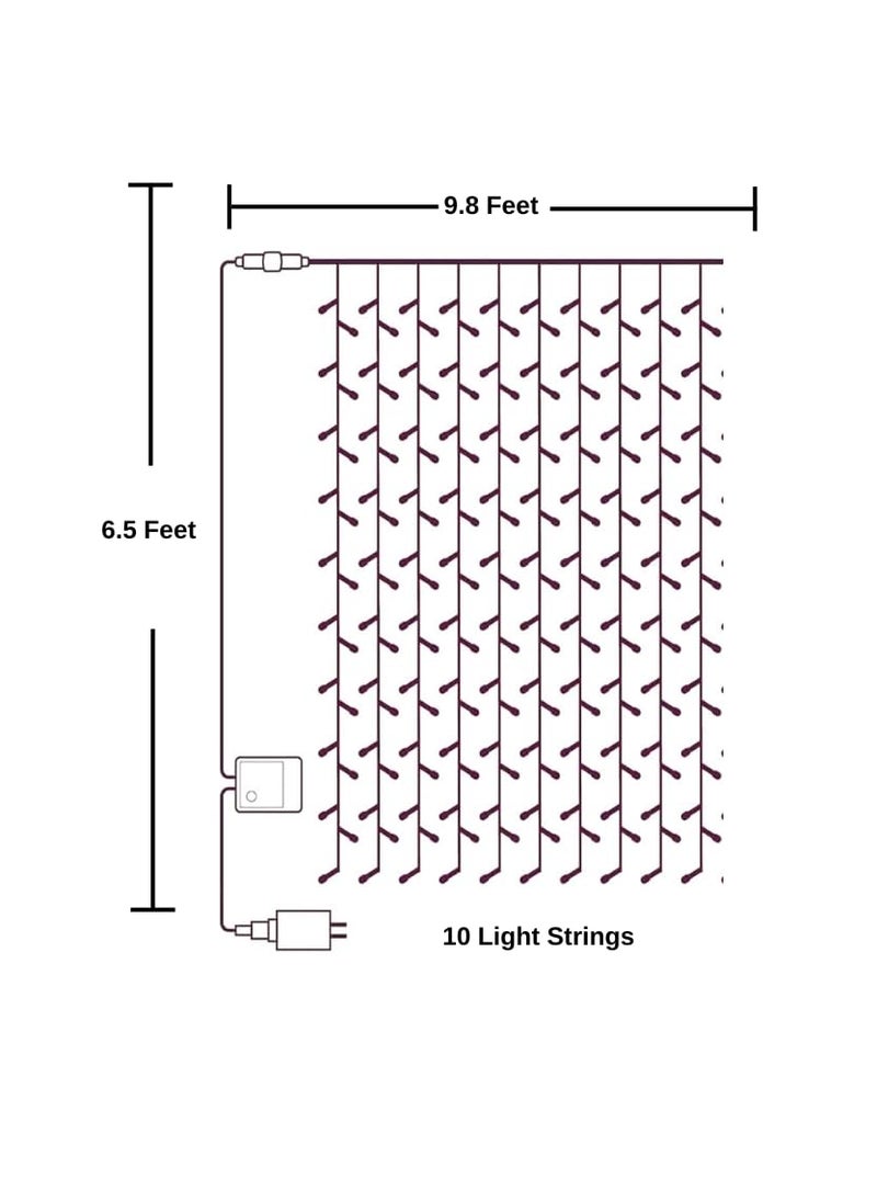 Generic Daily Delight Store Multicolor Waterfall LED Pixel Curtain String Lights10x65 Size Curtain String for IndoorOutdoor Decor Fairy Lights 8 mm Led Size 10x65 8mm  - Image 5