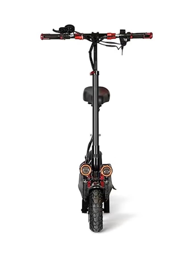 سكوتر دفع كهربائي V23, سرعة قصوى 57 كم/ساعة ونطاق 30 كم 48 فولت، تصميم قابل للطي ,10 انش للطرق الوعرة مع نظام تعليق، اسود واحمر، هيكل صلب - Image 3