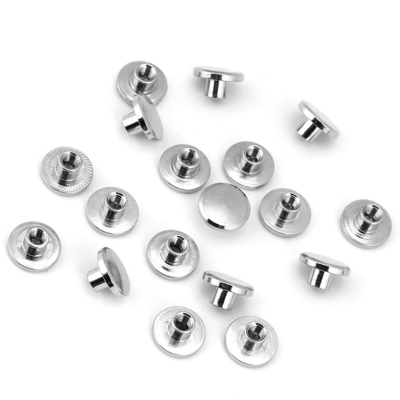Brass Threaded Flat Head Screw Back Rivets Nails 8mm Leather Craft Repair Supplies 20PCS - Image 2