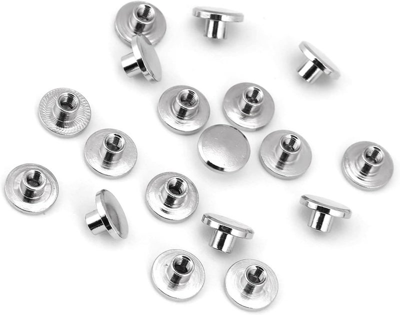 Brass Threaded Flat Head Screw Back Rivets Nails 8mm Leather Craft Repair Supplies 20PCS - Image 1