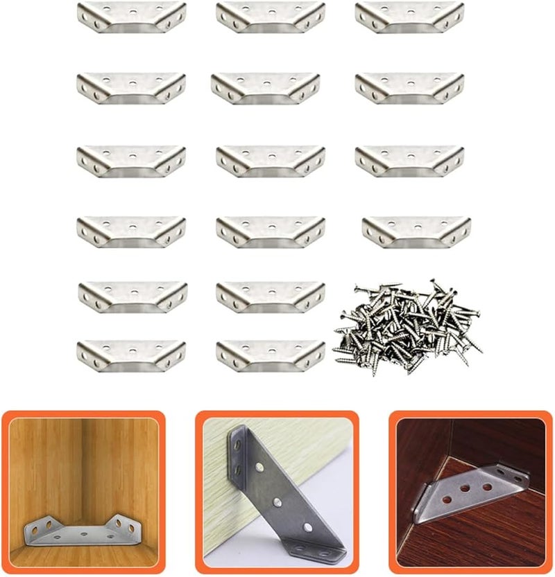 Stainless Steel Triangle Corner Braces Heavy Duty Angle Brackets 16 Sets With Screws - Image 5