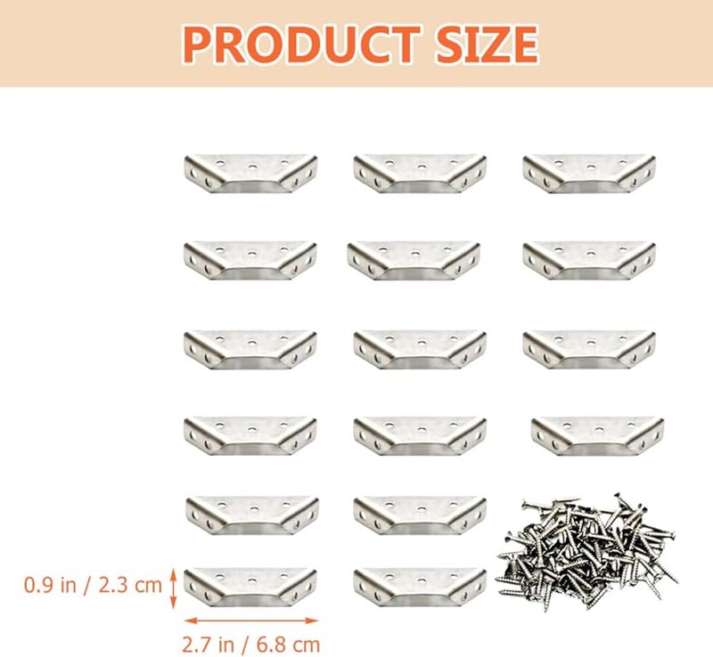 Stainless Steel Triangle Corner Braces Heavy Duty Angle Brackets 16 Sets With Screws - Image 4