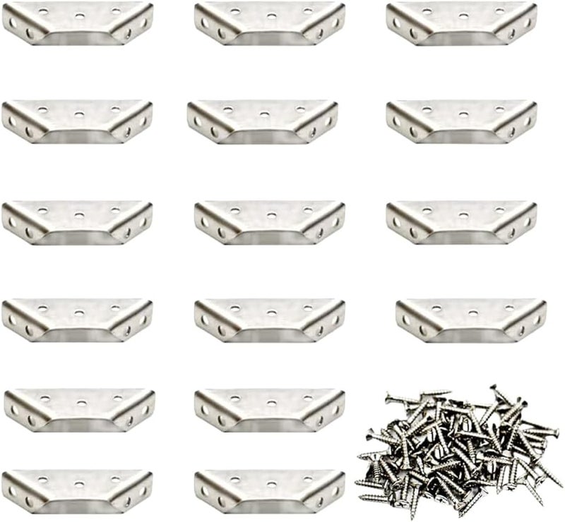 Stainless Steel Triangle Corner Braces Heavy Duty Angle Brackets 16 Sets With Screws - Image 1