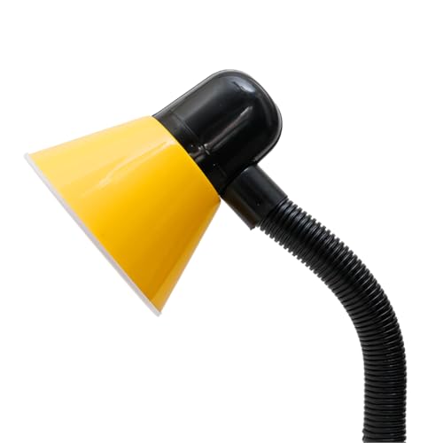 HAPPY E Plastic Table Lamp with Pen Holder, Study lamp for Students Flexible Gooseneck, On/Off Switch, B22 Bulb Holder, Yellow and Black (Blub not Included), Led - Image 3