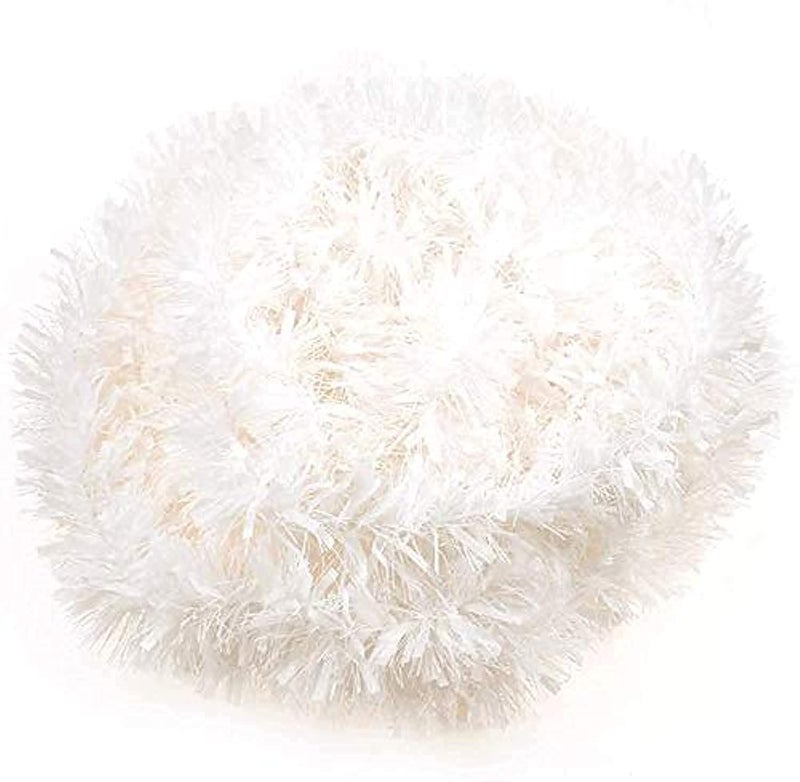 CCINEE 33FT Christmas Tinsel GarlandWhite Metallic Garland for Christmas Tree Party Indoor Outdoor Decoration