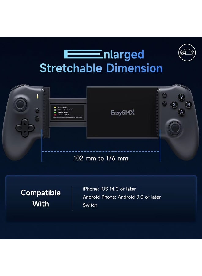 إيزي إس إم إكس جيمباد متحرك EasySMX M15 بمنفذ Type-C، وحدة تحكم ميكانيكية بتقنية هول لآيفون 15/16 وهواتف أندرويد - Image 3