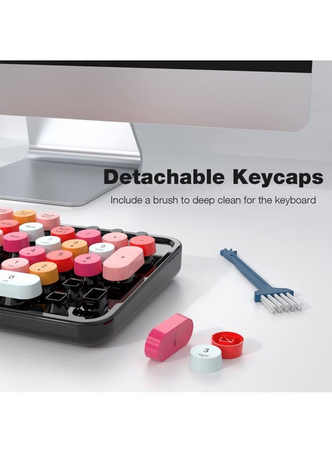 MOWUX Wireless Keyboard and Mouse Combo, Colorful Computer Full Size 2.4G Plug and Play Wireless Typewriter Keyboard and Mouse Set for Windows, Computer, Desktop, PC, Notebook (Black Colorful) - Image 4