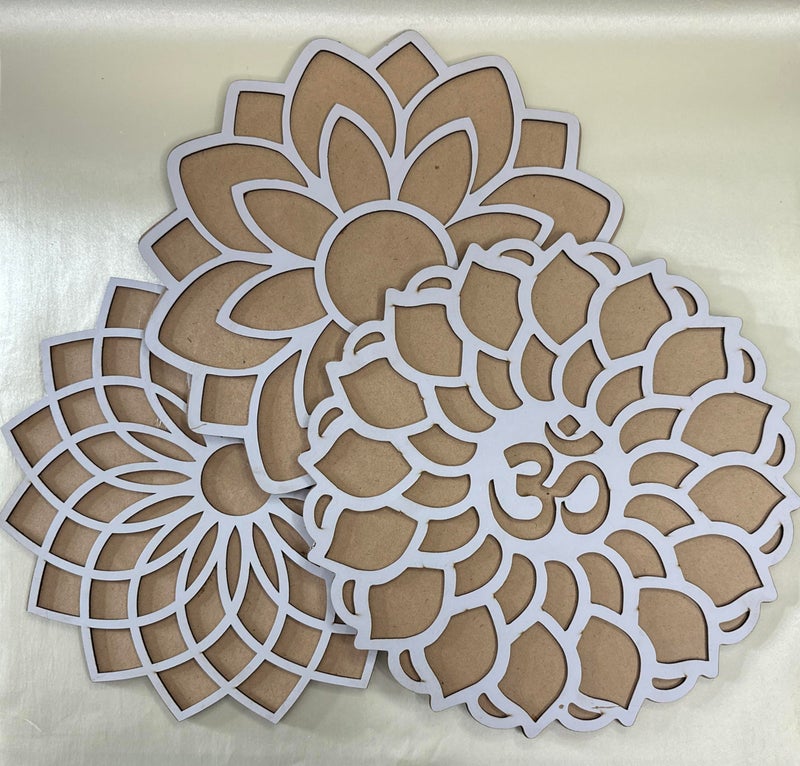 HALDI MEHENDI SHAADI PACK OF 3 Rangoli Stencil Mat Diwali Decoration Item for Home Decor. Easy Just Fill it Up, DIY Art & Craft Island Kit, Reusable for Door Entrance Floor (12 inch)(3 Different Designs) (Pattern 0) - Image 1