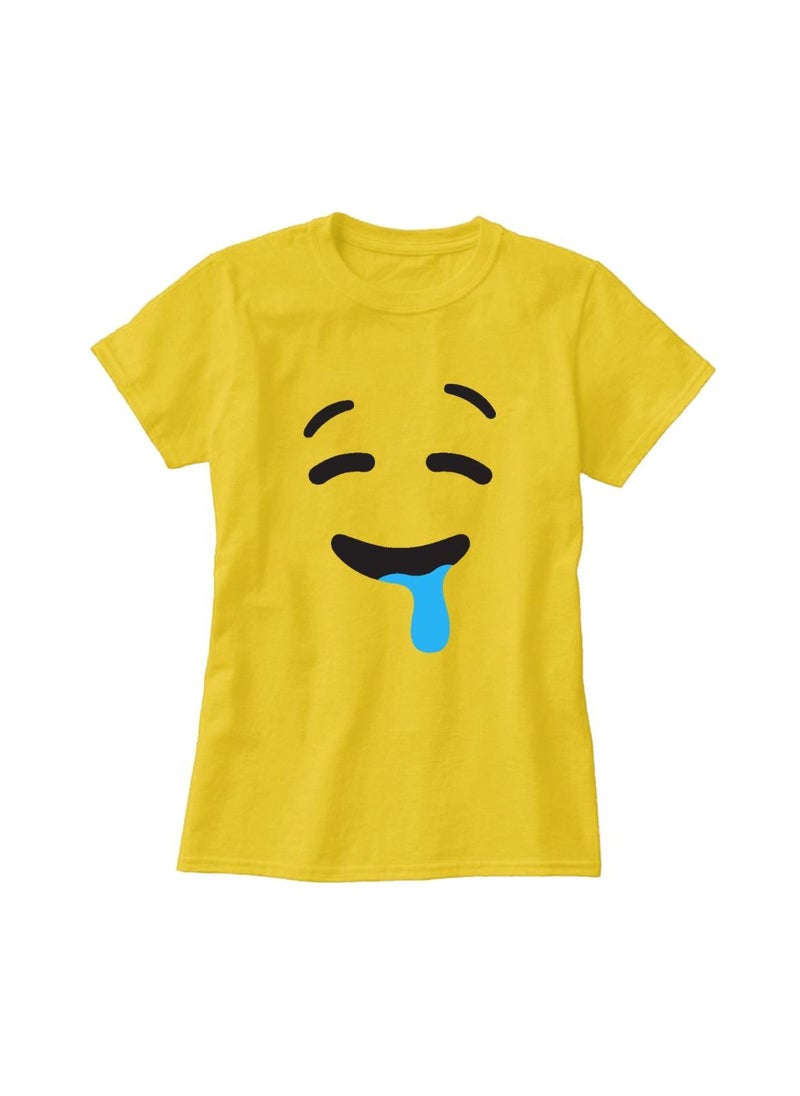 Generic - Adult Yellow Smiley Face T-Shirt Unisex Round Neck Short Sleeve Cotton T-Shirt-Soft And Comfortable Tshirt - Image 1